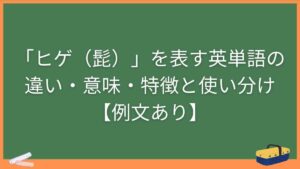「ヒゲ（髭）」を表す英単語の違い・意味・特徴と使い分け【例文あり】